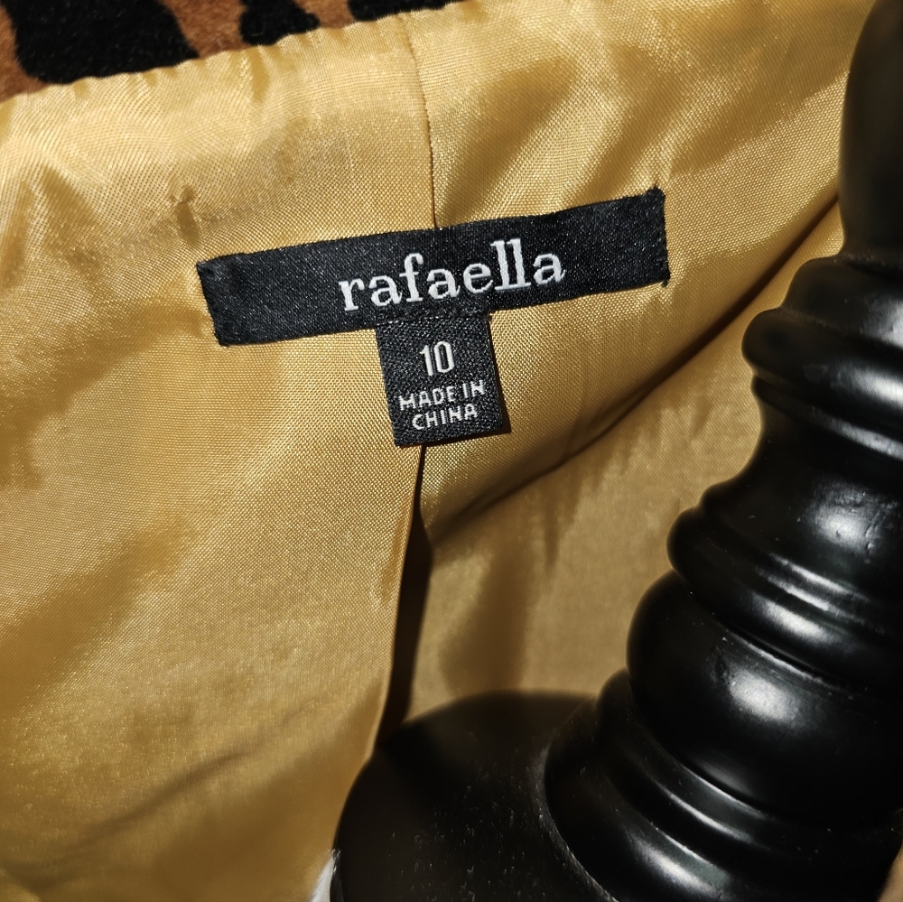 Rafaella Velvet Leopard Teddy Jacket, Size 10 - Picture 9 of 11